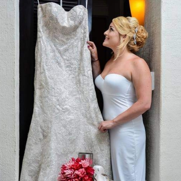 Champagne Sequence Wedding Dress - FREE SHIPPING - Picture 2 of 16